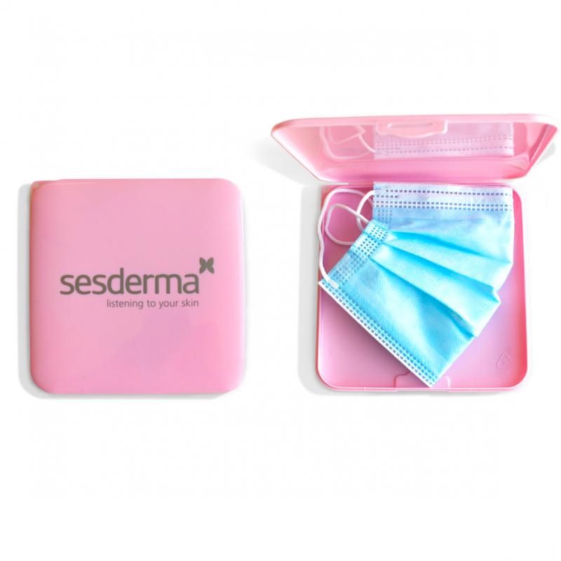 funda mascarilla rosa